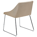 Set Of 2 Dining Chairs Beige Fabric Chromed Metal Legs Modern Beliani