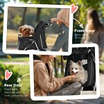 Pawhut Pet Travel Stroller Cat Dog Pushchair Trolley Puppy Jogger Carrier Three Wheels For Small Miniature Dogs(black)