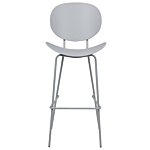 Set Of 2 Bar Chairs Light Grey Synthetic Seat Metal Legs Minimalist Design Dining Room Bar Stools Backrest Modern Scandinavian Beliani