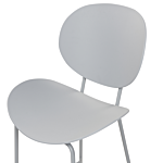 Set Of 2 Bar Chairs Light Grey Synthetic Seat Metal Legs Minimalist Design Dining Room Bar Stools Backrest Modern Scandinavian Beliani