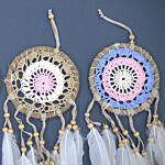 Pastel Pink Macramé Dream Catcher 12cm (asst Colours)