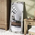 Accent Mirror Silver Painted Wooden Frame