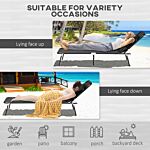 Outsunny Outdoor Foldable Sun Lounger Set Of 2, 4 Level Adjustable Backrest Reclining Sun Lounger Chair With Pillow And Reading Hole, Black