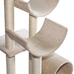 Pawhut Cat Tree, Plush, 50lx40wx105h Cm-beige