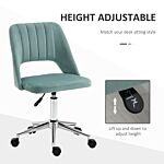 Vinsetto Mid Back Office Chair Velvet Fabric Swivel Scallop Shape Computer Desk Chair For Home Study Bedroom Green