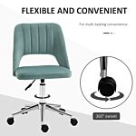 Vinsetto Mid Back Office Chair Velvet Fabric Swivel Scallop Shape Computer Desk Chair For Home Study Bedroom Green