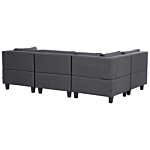 Modular Sofa With Ottoman Dark Grey Fabric Upholstered U-shaped 5 Seater With Ottoman Cushioned Backrest Modern Living Room Couch Beliani