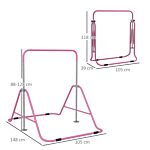 Homcom Kids Gymnastics Bar W/ Adjustable Height, Foldable Horizontal Bars, Pink