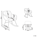 Rocking Chair Green Velvet Metal Legs Wooden Skates Modern Beliani