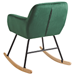 Rocking Chair Green Velvet Metal Legs Wooden Skates Modern Beliani