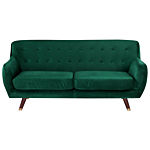 Living Room Set Green Velvet 3 Seater 2 Seater Armchair Button Tufted Back Beliani