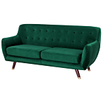 Living Room Set Green Velvet 3 Seater 2 Seater Armchair Button Tufted Back Beliani