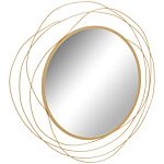 Homcom Abstract Metal Wire Wall Mirror, With Accessories - Gold Tone