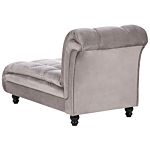 Right Hand Chaise Lounge Taupe Polyester Upholstery Biscuit Padding Black Legs Modern Design Beliani