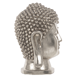 Decorative Figurine Silver Ceramic Buddha Head Statuette Ornament Glamour Style Decor Accessories Beliani