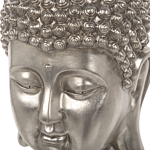 Decorative Figurine Silver Ceramic Buddha Head Statuette Ornament Glamour Style Decor Accessories Beliani