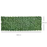 Outsunny Artificial Leaf Hedge Screen For Garden Outdoor Indoor Decor, 3m X 1m Dark Green