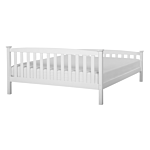 Double Bed Frame White Pine Wood 140 X 200 Cm Slatted Beliani