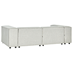 Modular Left Hand Sofa Grey Linen 2 Seater Sectional Corner Sofa With Black Legs Modern Living Room Beliani