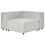 Modular Left Hand Sofa Grey Linen 2 Seater Sectional Corner Sofa With Black Legs Modern Living Room Beliani