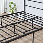 Homcom King Size Metal Bed Frame, Solid Bedstead Base With Headboard And Footboard, Metal Slat Support And Underbed Storage Space, Bedroom Furniture