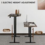 Vinsetto Height Adjustable Electric Standing Desk With 4 Automatic Memory Preset 140cm X 70cm Tabletop Stand Up Desk For Home Office