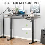 Vinsetto Height Adjustable Electric Standing Desk With 4 Automatic Memory Preset 140cm X 70cm Tabletop Stand Up Desk For Home Office