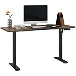 Vinsetto Height Adjustable Electric Standing Desk With 4 Automatic Memory Preset 140cm X 70cm Tabletop Stand Up Desk For Home Office