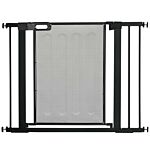 Pawhut Pressure Fit Safety Gate For Doors And Stairs, Dog Gate With Auto Close, Pet Barrier For Hallways, With Double Locking, 2 Extensions Kit Black