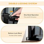 Pawhut Pressure Fit Safety Gate For Doors And Stairs, Dog Gate With Auto Close, Pet Barrier For Hallways, With Double Locking, 2 Extensions Kit Black