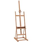 Vinsetto H-frame Wooden Studio Easel Height Adjustable With Canvas Holder And Pencil Case For Display, Exhibition, Drawing, Painting