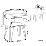 Bedside Table Nightstand Dark Wood With White 1 Drawer Manufactured Wood Modern Design Beliani