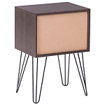 Bedside Table Nightstand Dark Wood With White 1 Drawer Manufactured Wood Modern Design Beliani