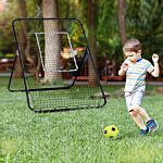 Homcom Foldable Football Rebounder Net, Football Goal Training Aid Soccer Kickback Target Zone Goal Play Adjustable Angles For Kids & Adult Black