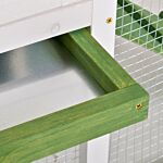 Pawhut Rabbit Hutch Wood Bunny Rabbit Cage For Outdoor Indoor With Pull Out Tray Run Box Ramp Asphalt Roof For Small Animals Green