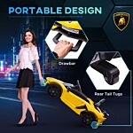 Homcom Lamborghini Licensed 12v Kids Electric Car W/ Butterfly Doors, Easy Transport Remote, Music, Horn, Suspension - Yellow