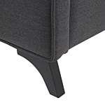 Bed Frame Dark Grey Upholstery 160 X 200 Cm Eu King Size 5ft3 Tufted Headboard Rubberwood Legs Slatted Frame Modern Design Beliani