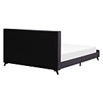 Bed Frame Dark Grey Upholstery 160 X 200 Cm Eu King Size 5ft3 Tufted Headboard Rubberwood Legs Slatted Frame Modern Design Beliani