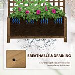 Outsunny Wood Planter With Trellis For Vine Climbing, Raised Garden Bed, Privacy Screen For Backyard, Patio, Deck, Coffee