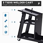 Durhand Welding Cart Welder Trolley Garage For Gas Bottles W/ Safety Chain, Wheels, Black