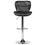 Set Of 2 Bar Stool Black Faux Leather Swivel Adjustable Height Modern Kitchen Bar Chair Beliani