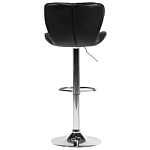 Set Of 2 Bar Stool Black Faux Leather Swivel Adjustable Height Modern Kitchen Bar Chair Beliani