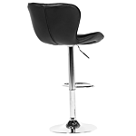 Set Of 2 Bar Stool Black Faux Leather Swivel Adjustable Height Modern Kitchen Bar Chair Beliani