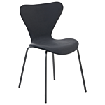 Set Of 2 Dining Chairs Black Polyester Velvet Black Metal Legs Armless Modern Design Beliani