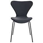 Set Of 2 Dining Chairs Black Polyester Velvet Black Metal Legs Armless Modern Design Beliani