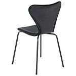 Set Of 2 Dining Chairs Black Polyester Velvet Black Metal Legs Armless Modern Design Beliani