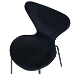 Set Of 2 Dining Chairs Black Polyester Velvet Black Metal Legs Armless Modern Design Beliani