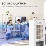 Homcom Room Air Cooler With Ice Packs, Ice Cooling Fan Water Conditioner Humidifier Unit With Remote, Timer, Oscillating