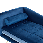 Chaise Lounge Blue Velvet Left Hand Tufted Buttoned Thickly Padded With Cushions Left Hand Living Room Furniture Beliani