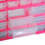 Durhand 39 Drawer Storage Cabinets, 38lx16dx47.5h Cm, Plastic-rose Red